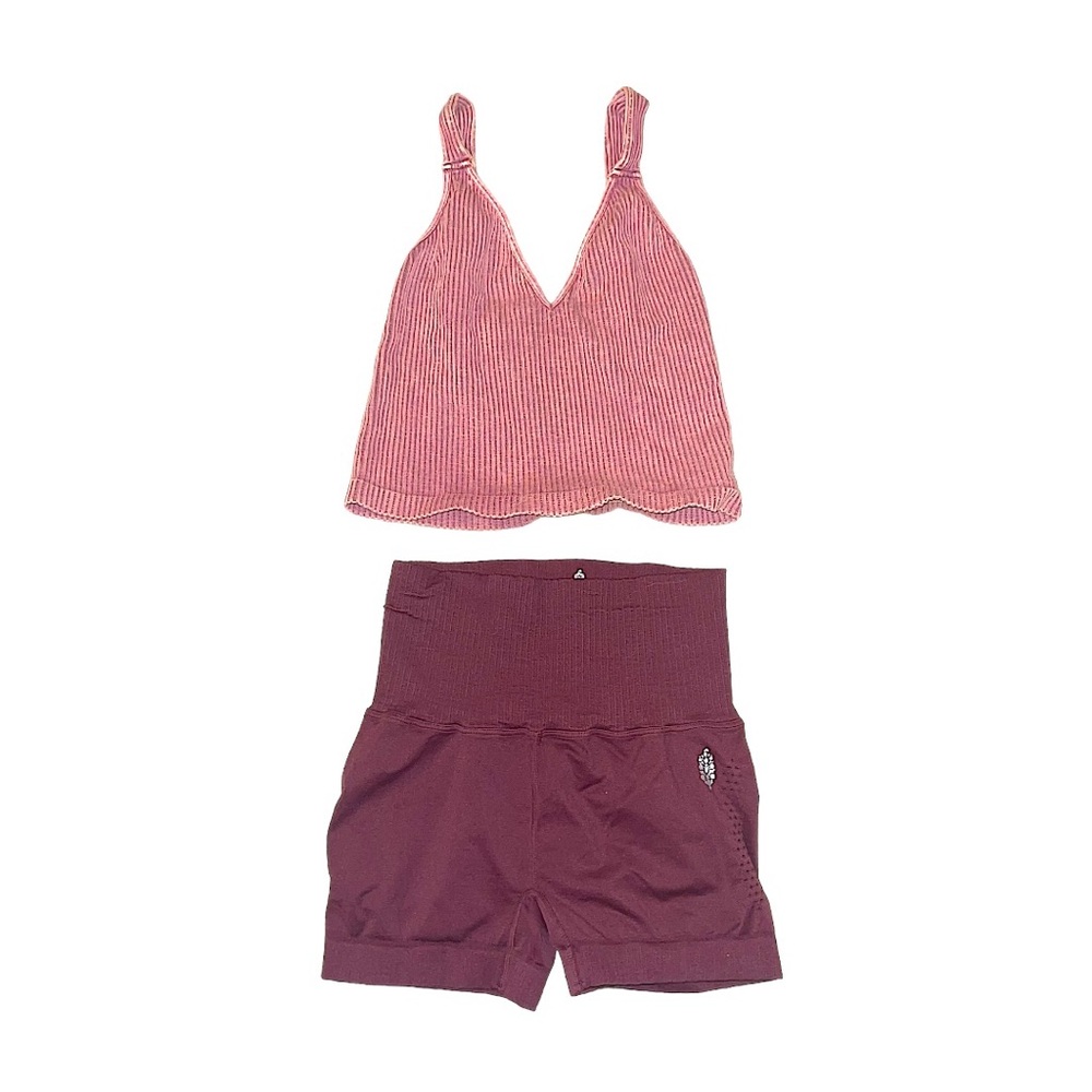 FREE PEOPLE Bike Shorts W/ Coordinating Top - Picture 3 of 10